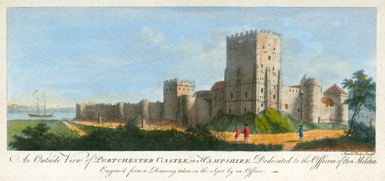 Portchesterin linna, Hampshire, 1720 tekijältä James Peake