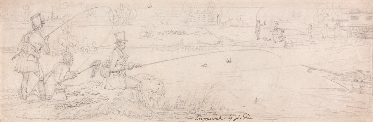 Bottom Fishing lähellä Totten Millia (grafiitti paperilla) tekijältä James Pollard