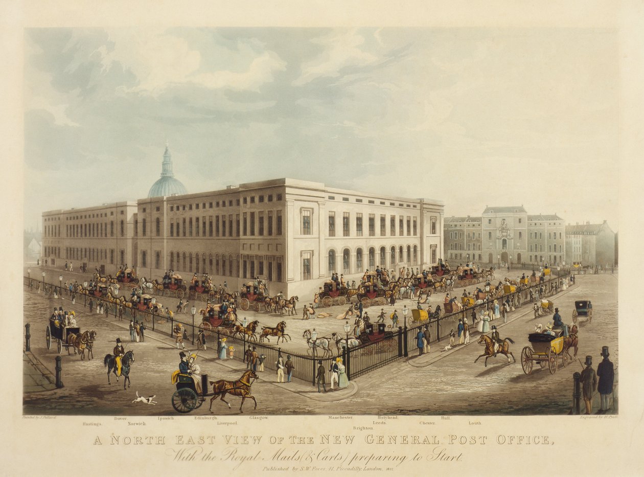 Uuden pääpostin koillisnäkymä, 1829 tekijältä James Pollard