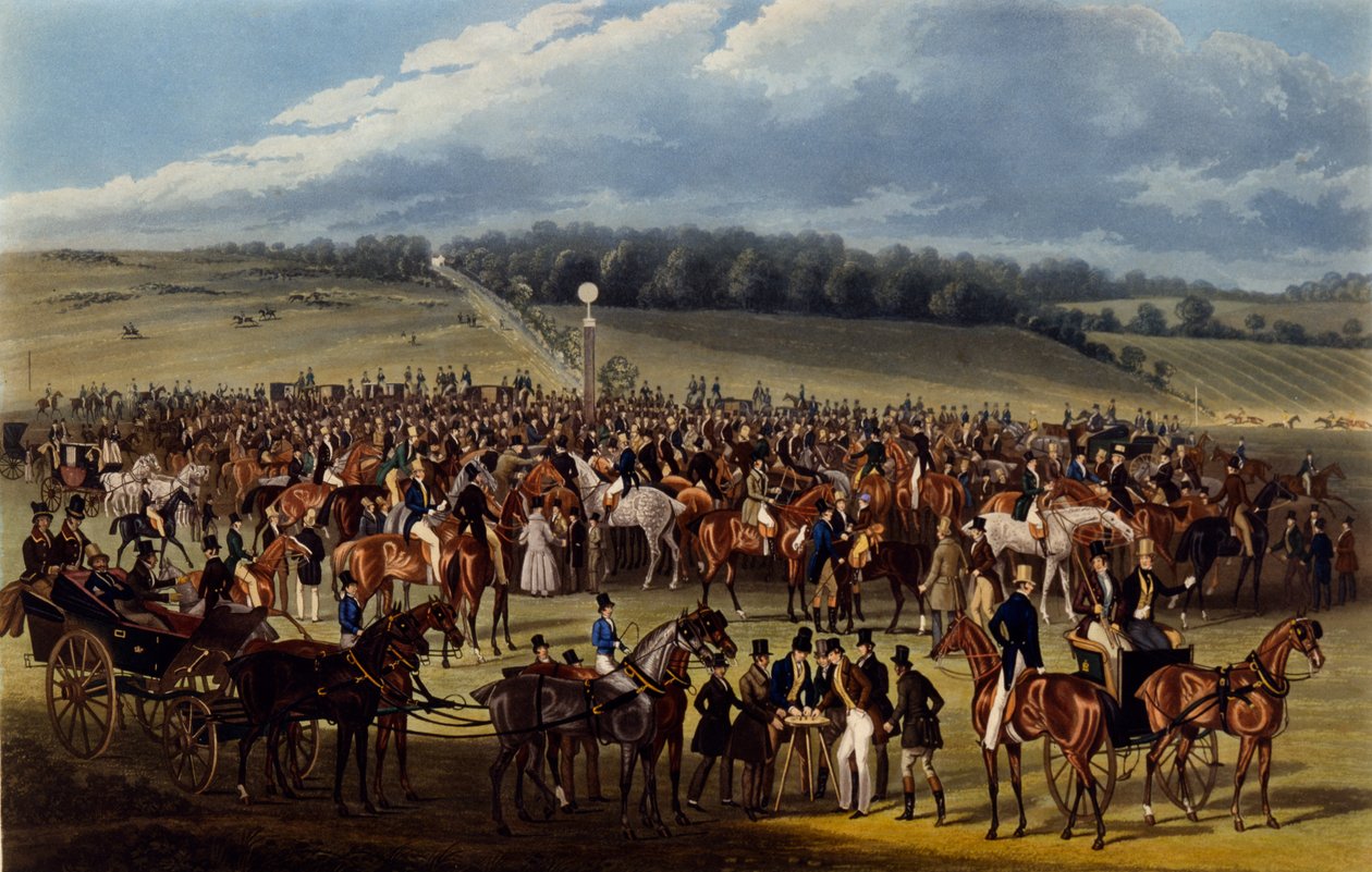 Vedonlyöntipostaus, Charles Huntin vedos, 1836 (akvatinta) tekijältä James Pollard
