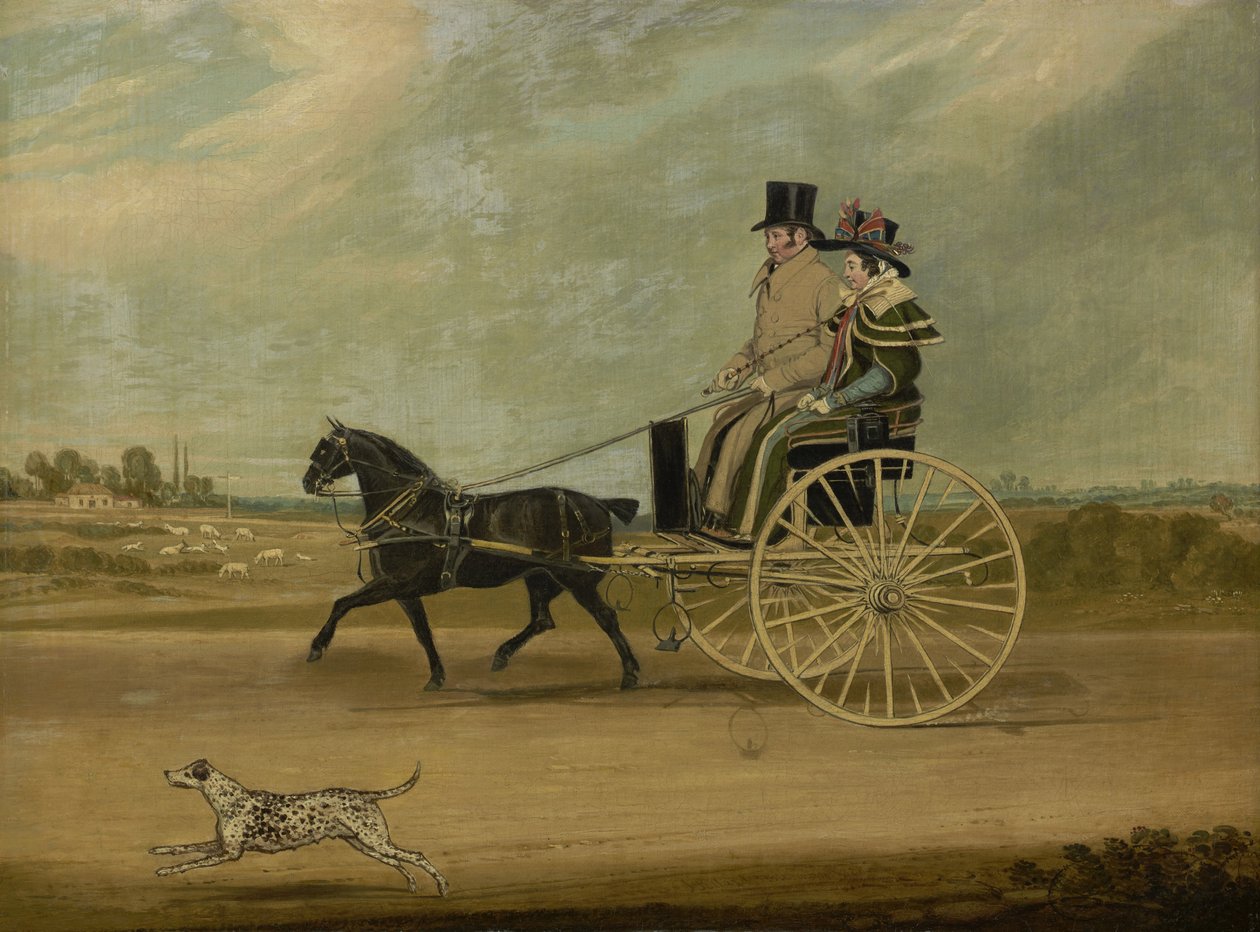 Tom Thumb Peter Brownin ja hänen vaimonsa kanssa keikalla, 1828 tekijältä James Pollard