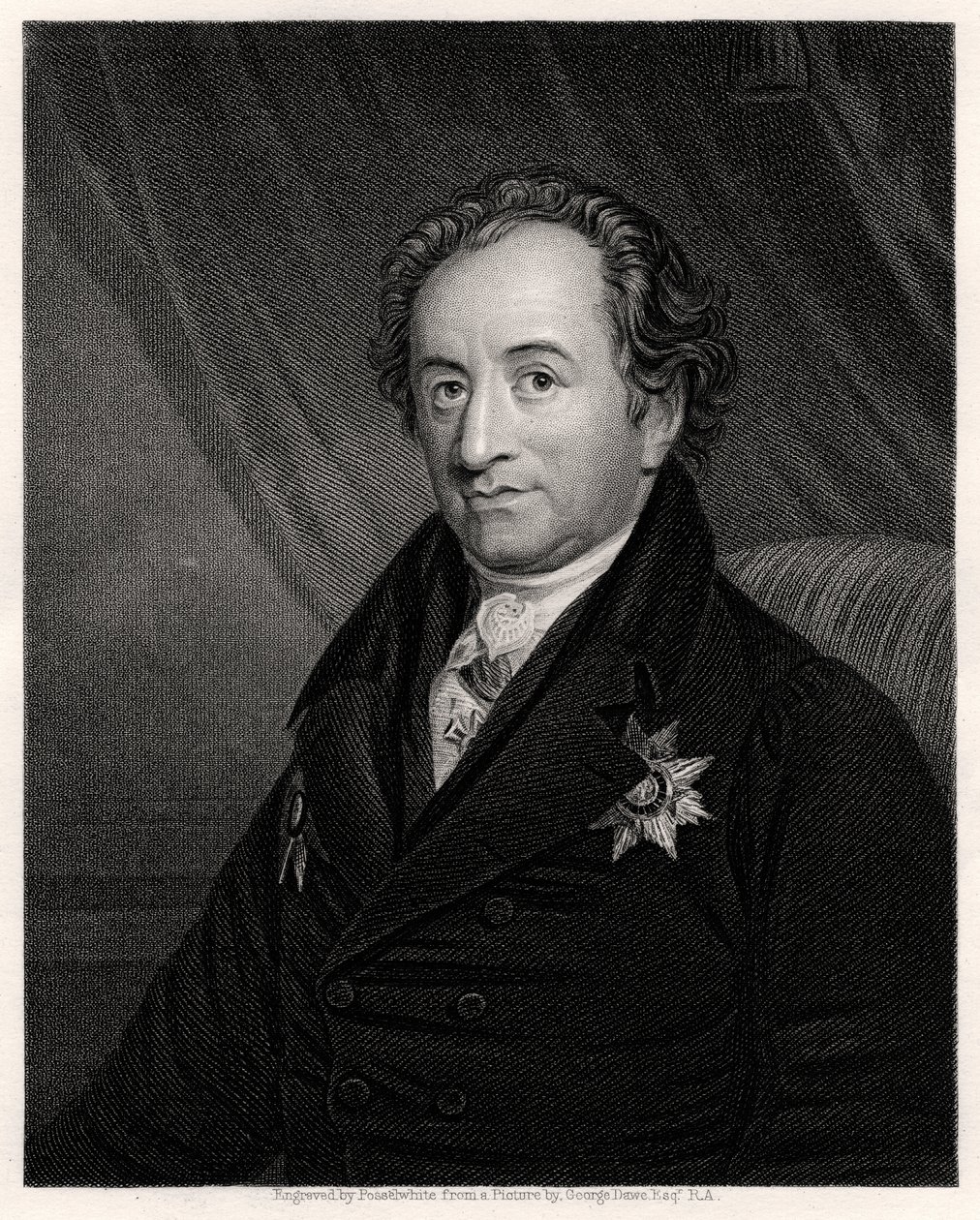 Johann Wolfgang von Goethe, saksalainen runoilija, näytelmäkirjailija ja tiedemies, 1800-luku tekijältä James Posselwhite