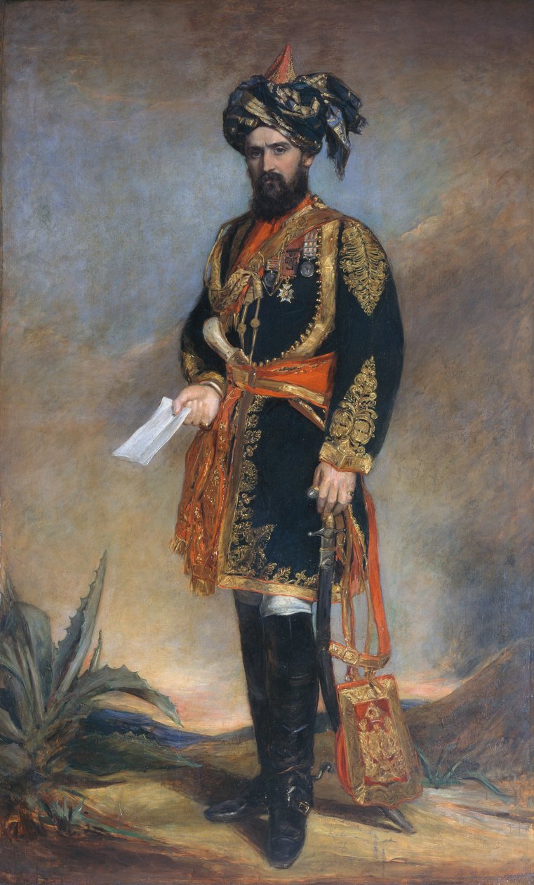 Eversti Probyn CB VC (1833-1924) Intian varakuninkaan ja Intian ratsuväen kunniaväen apulaiskomentaja, noin 1867. tekijältä James Rannie Swinton