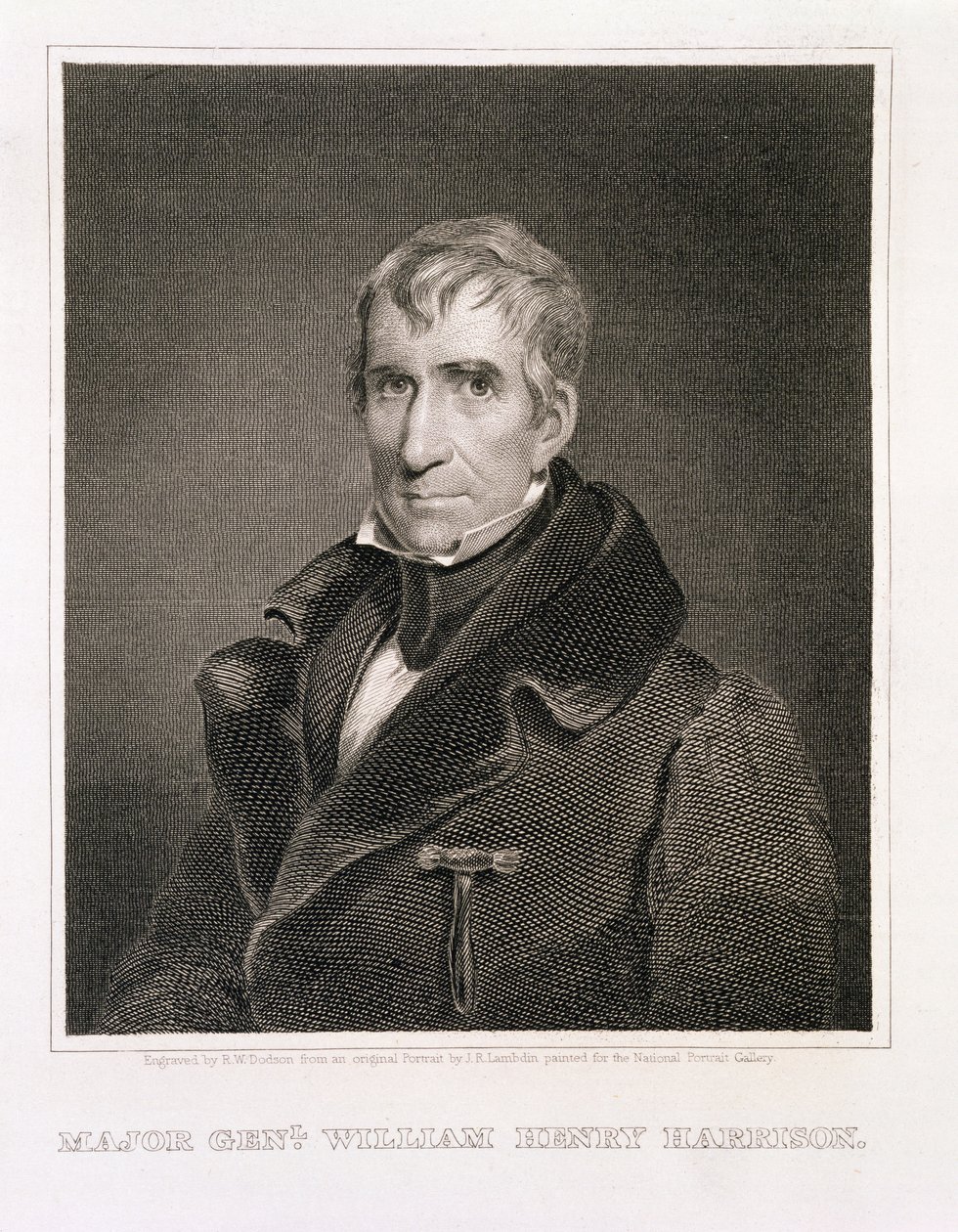 Kenraalimajuri William Henry Harrison, kaiverrus Richard W. Dodson (1812-67) tekijältä James Reid Lambdin