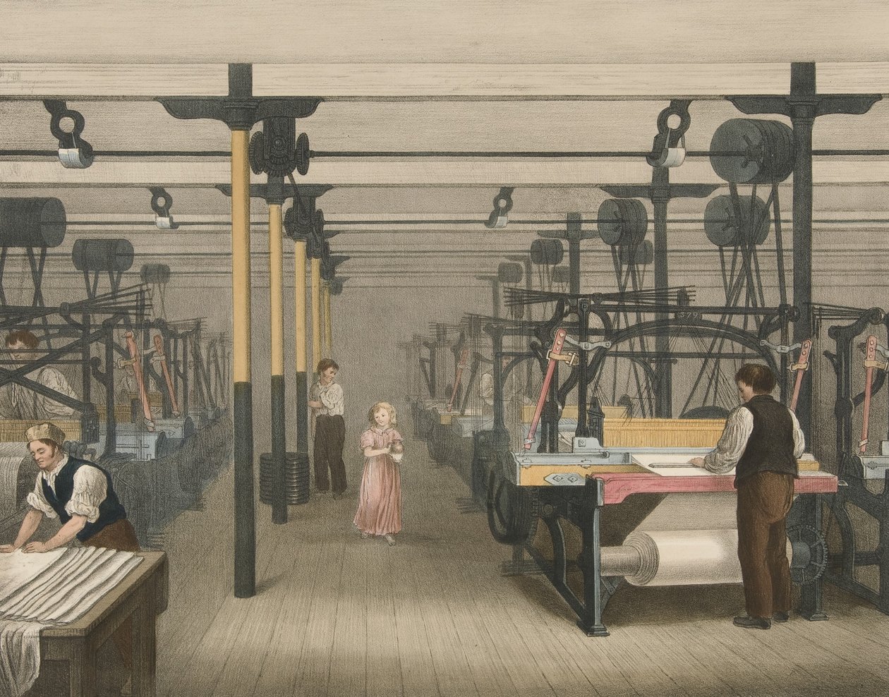 Weaving, Progress of Cotton nro 10, pub. 1840 tekijältä James Richard Barfoot