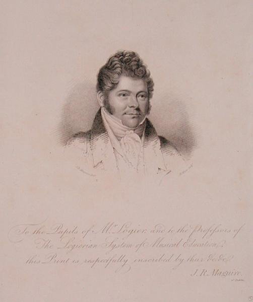 Johann Bernhard Logierin (1777-1846) muotokuva, kaivertaja H. Meyer (kaiverrus) tekijältä James Robert (after) Maguire