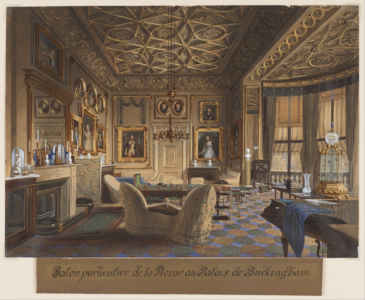 	
Salon Particulier de la Reine au Palais de Buckingham. (Kuningattaren istumahuone Buckinghamin palatsissa). tekijältä James Roberts