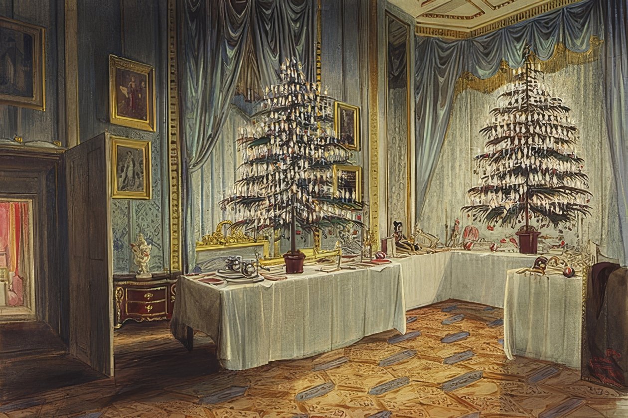 Kentin herttuatar joulukuuset Windsorin linnassa. 1850 tekijältä James Roberts