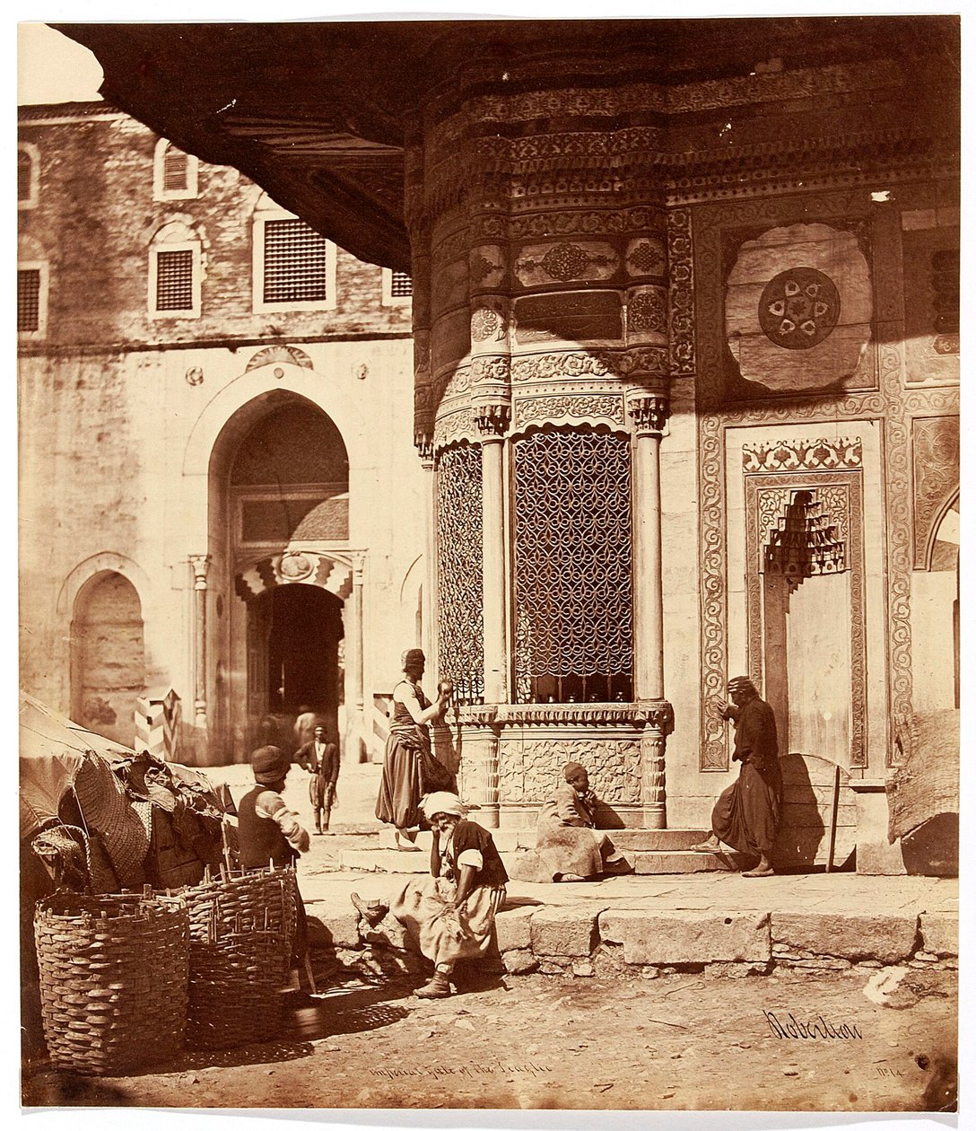 "Seraglion keisarillinen portti" [Istanbul. Ahmed III:n suihkulähde Topkapin palatsin portin luona] tekijältä James Robertson