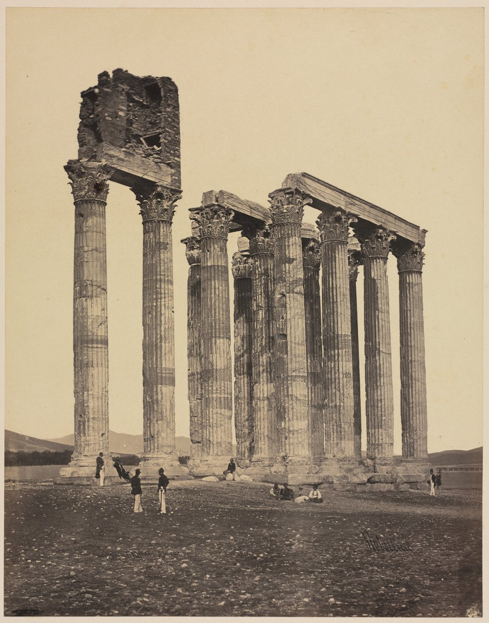Jupiter Olympiuksen temppeli, noin 1853 (valokuva) tekijältä James Robertson