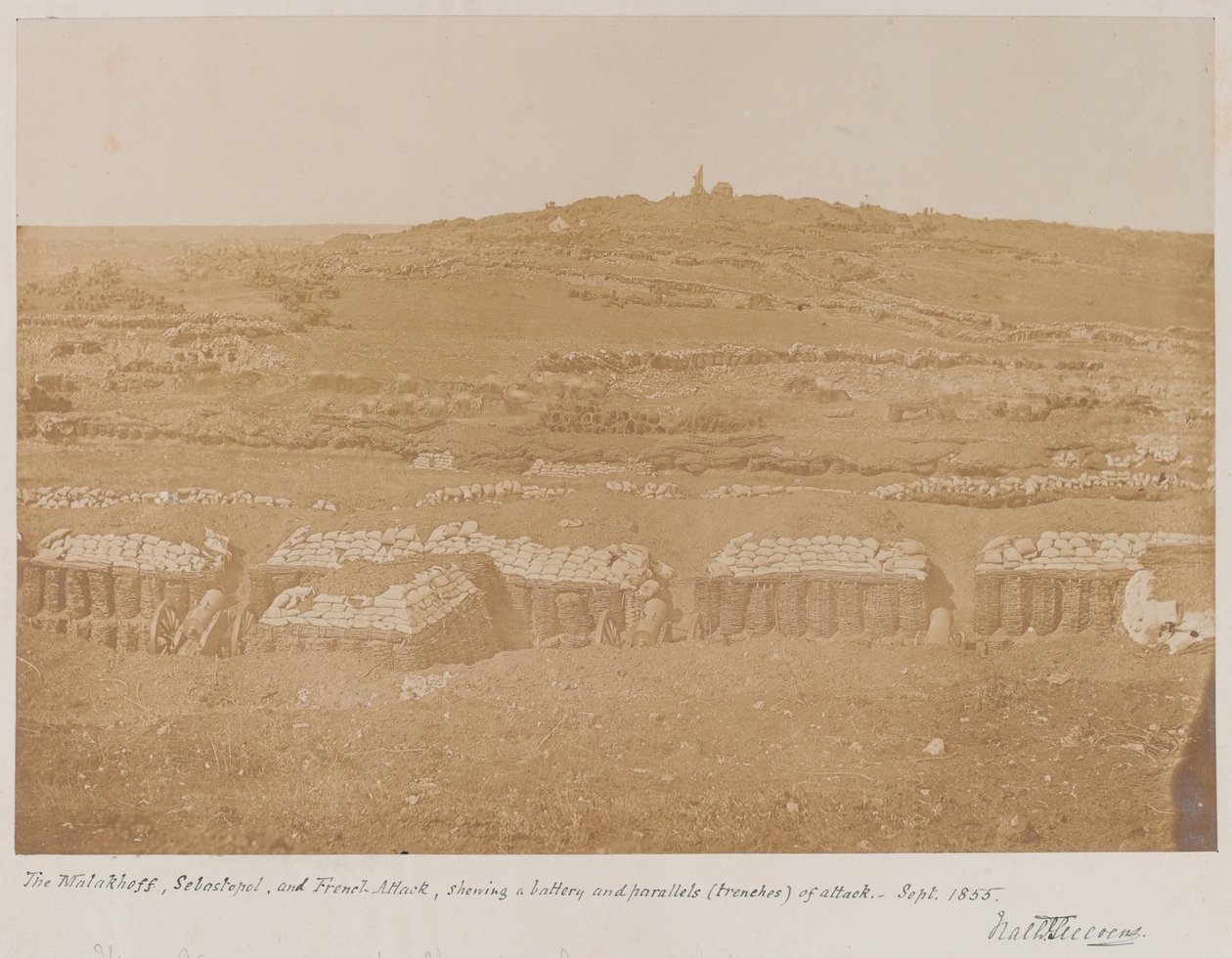 Näkymä Mamelonista kohti Malakhovia, 1855 tekijältä James Robertson
