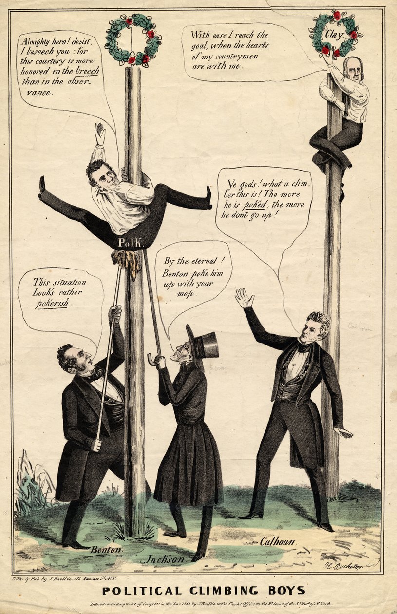 Poliittiset kiipeilypojat, julkaisija J Baillie, H Bucholzer, New York, 1844 tekijältä James S. Baillie