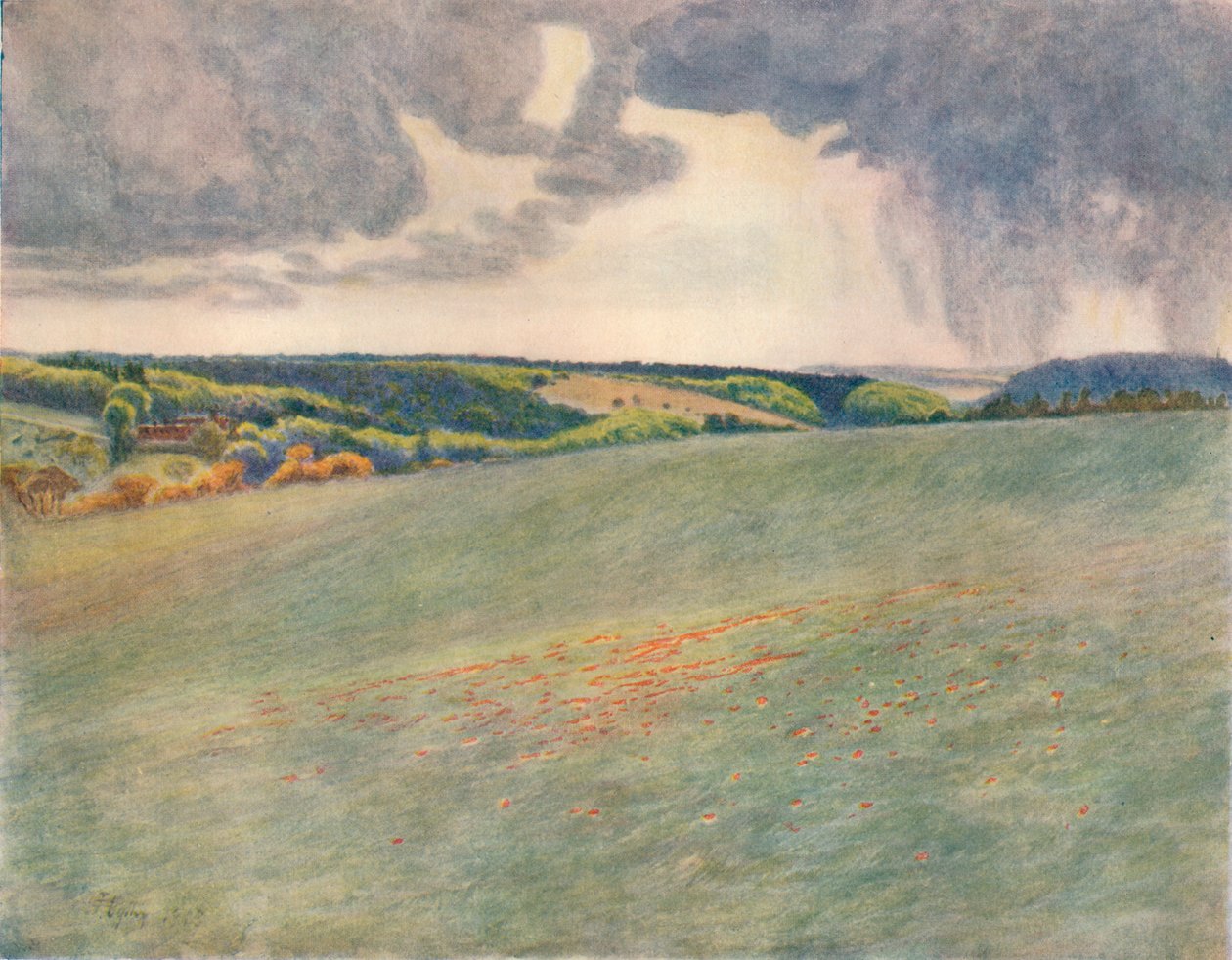 "Box Hill ja Ranmore from Tot Hill", 1913, 1914 tekijältä James S Ogilvy