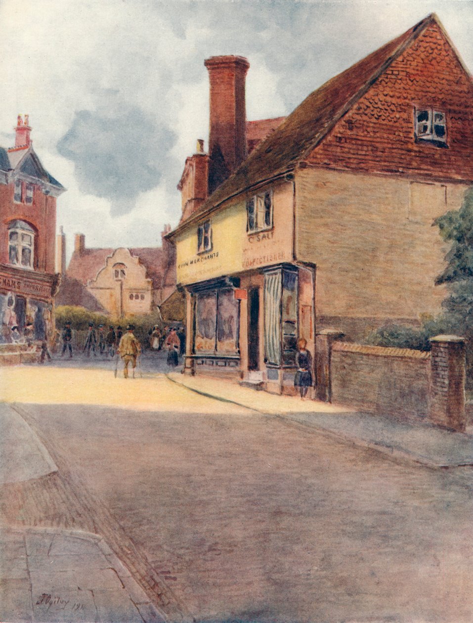 "Bridge Street Corner, Godalming", 1911, 1914 tekijältä James S Ogilvy