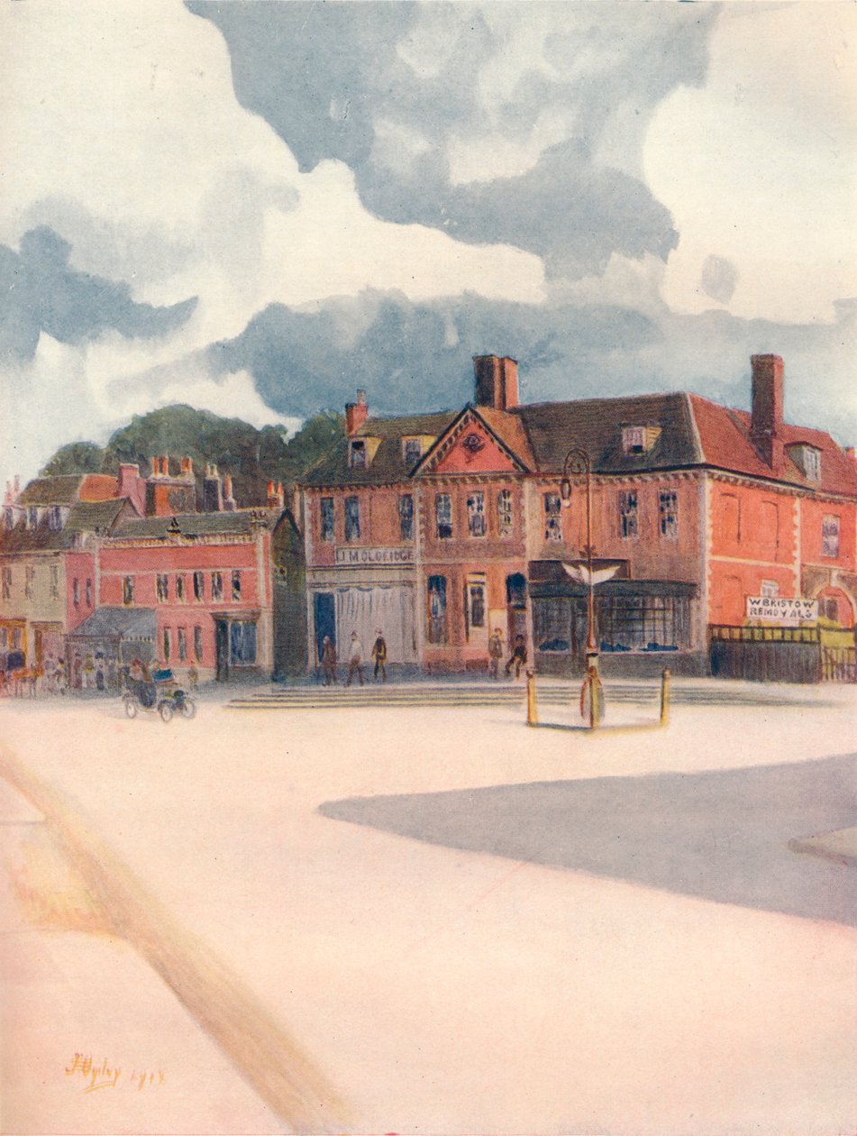New Inn and High Street, Epsom, 1911, 1914 tekijältä James S Ogilvy