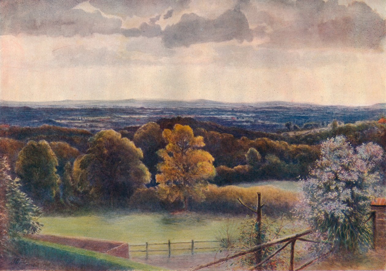 "Näkymä Coneyhurst Hilliltä, Ewehurst", 1911, 1914 tekijältä James S Ogilvy