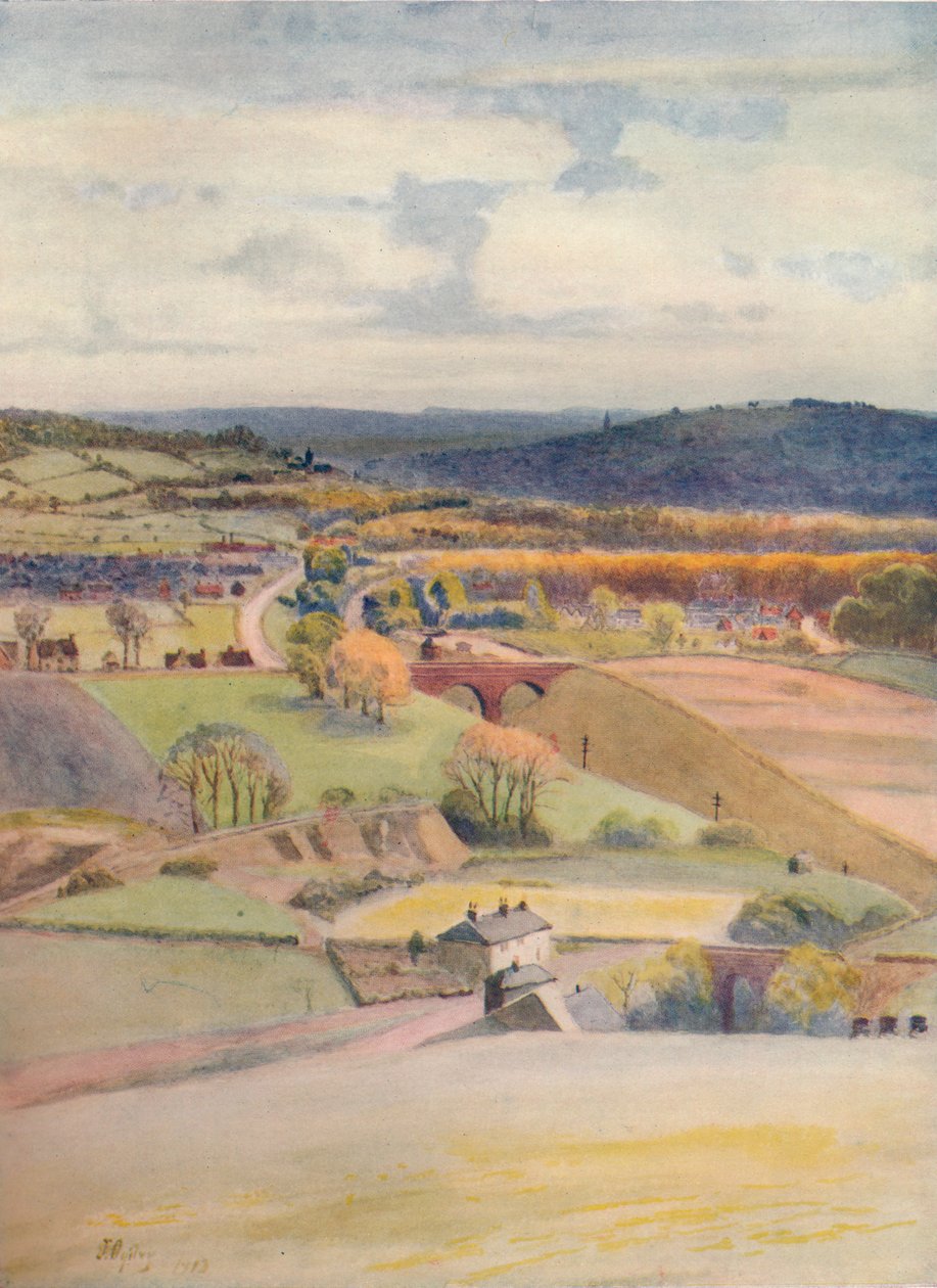 "Näkymä Mersthamille ja Redhillille, Aldersteadista", 1913, 1914 tekijältä James S Ogilvy