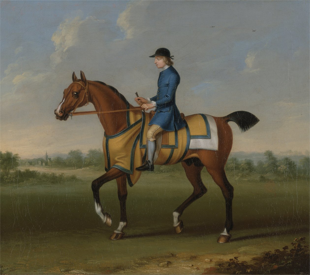 A Bay Racehorse ja Jockey Up (öljy kankaalle) tekijältä James Seymour