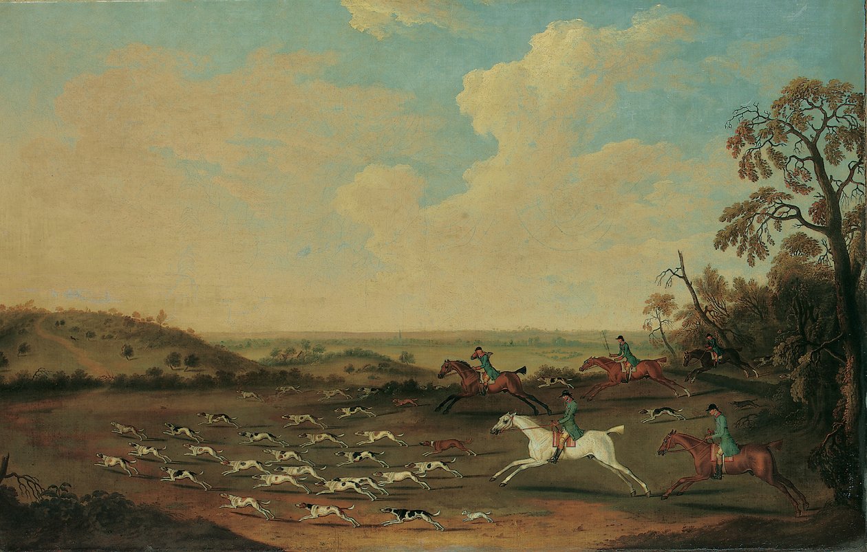 Hunt in Full Cry Quorleyssa, Hampshiressa, noin 1770 tekijältä James Seymour
