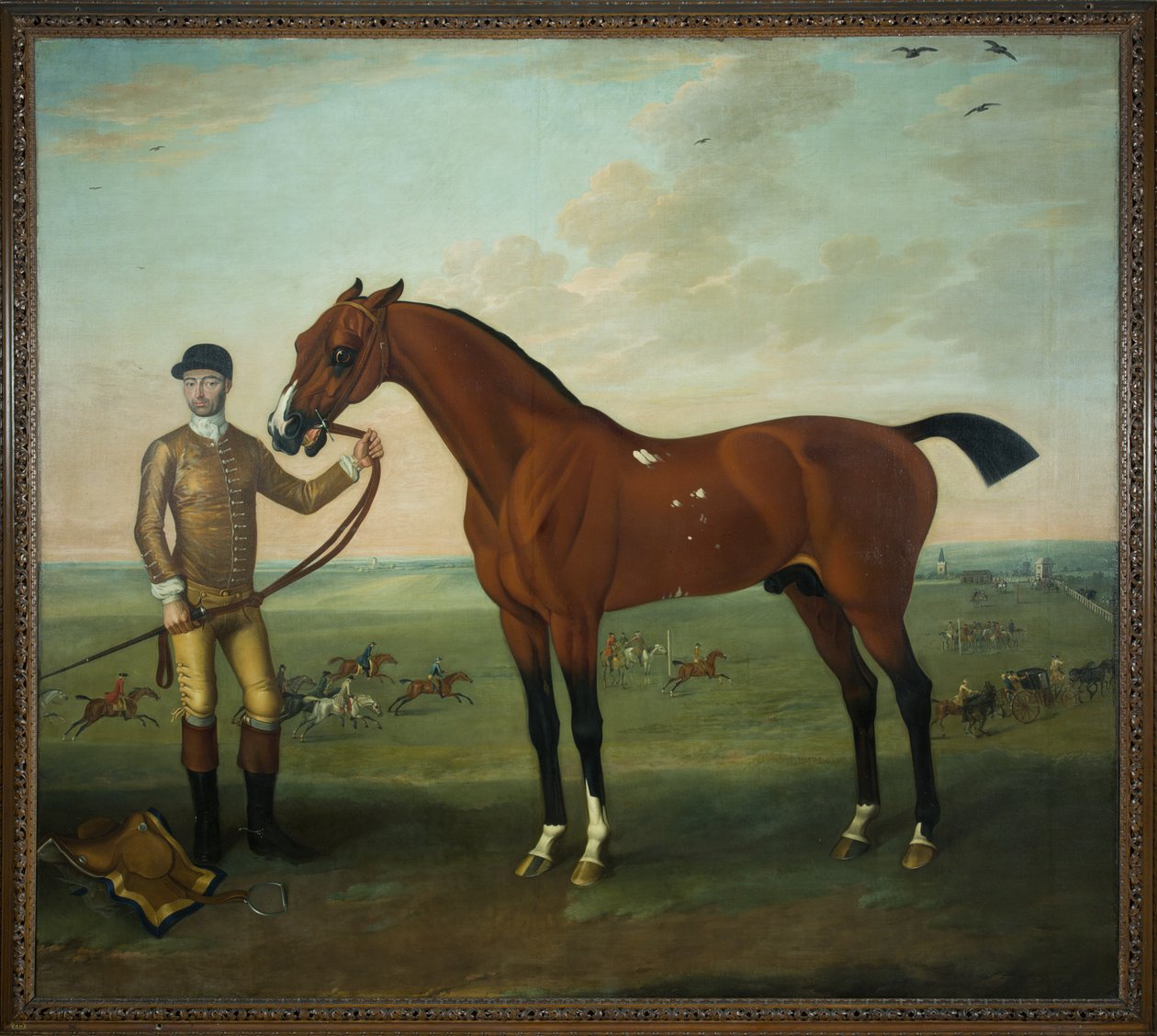 Lentävät lapset sulhasen kanssa Newmarket Heathissä, n. 1722-25 (öljy kankaalle) tekijältä James Seymour