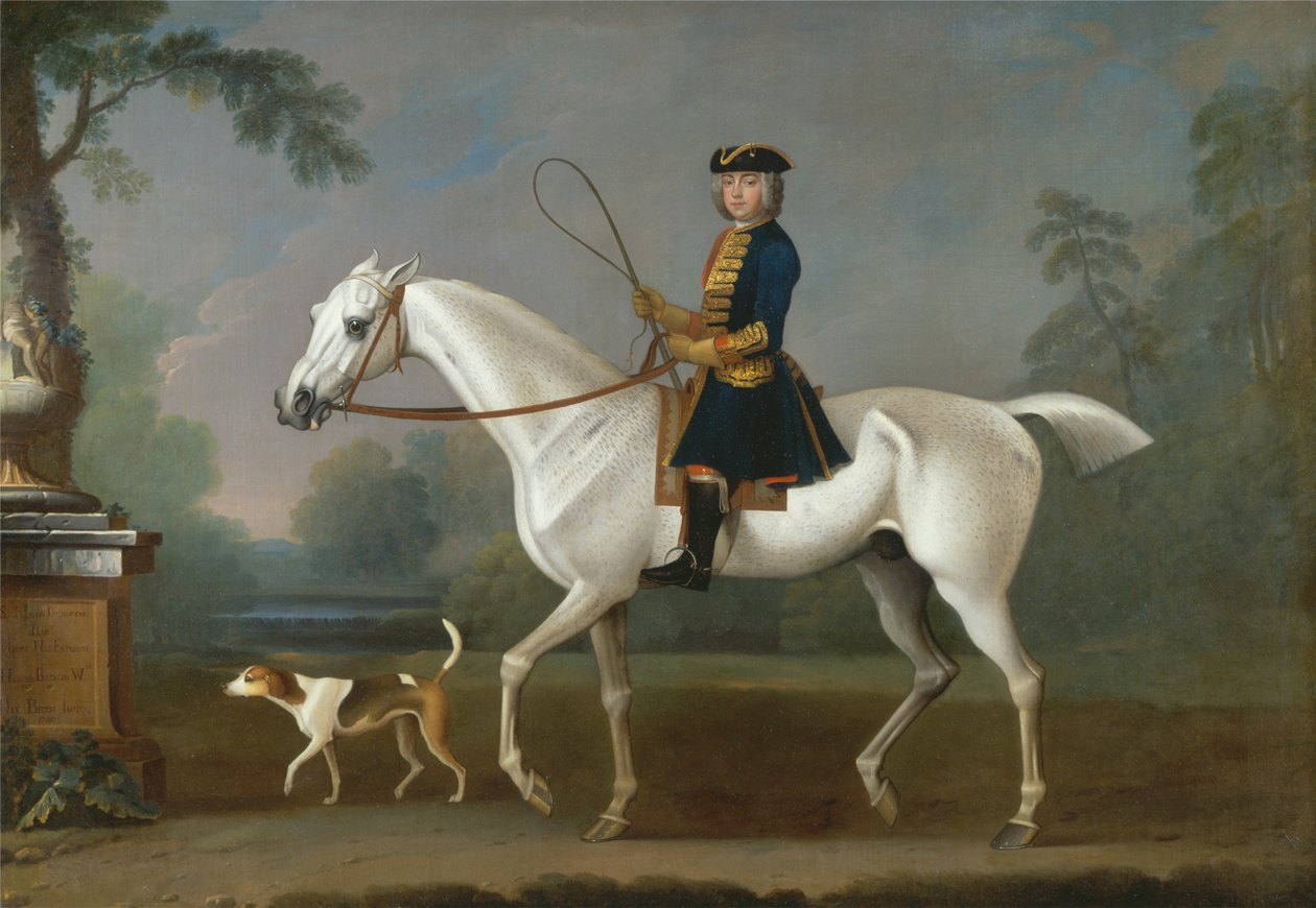 Sir Roger Burgoyne ratsastaa mäyrän selässä. tekijältä James Seymour
