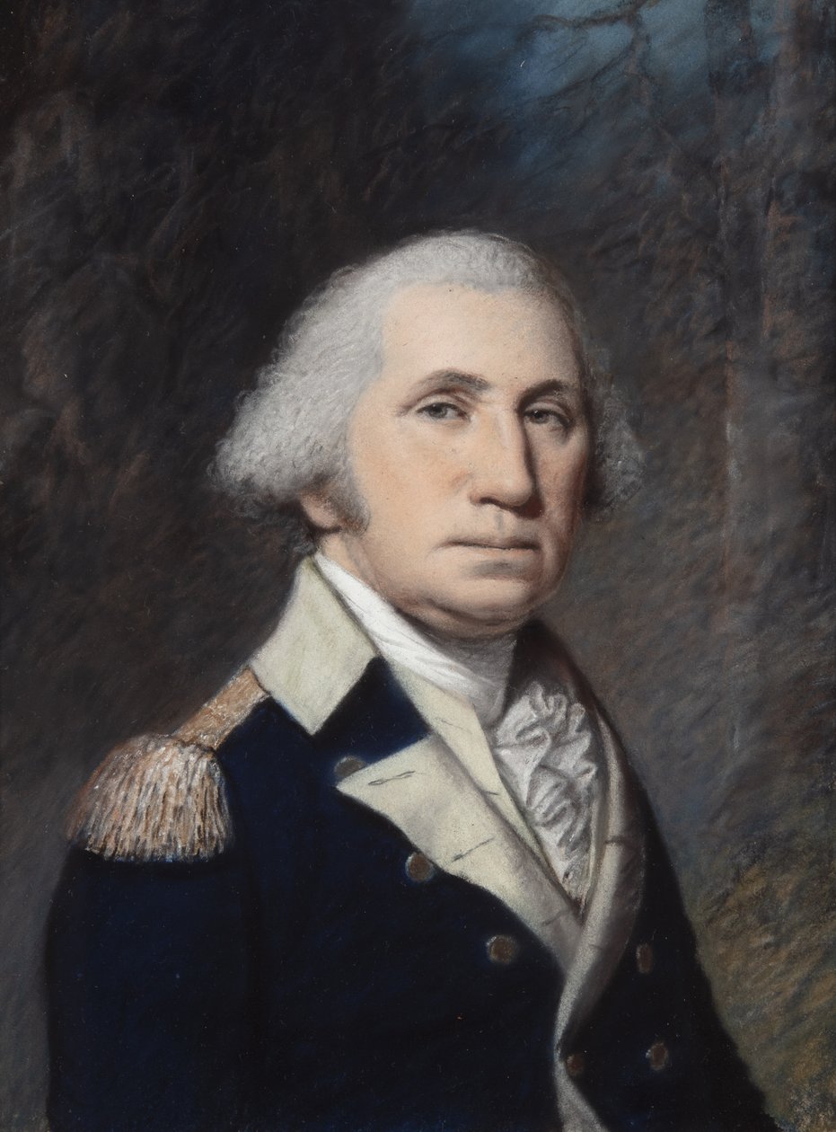 George Washington, luultavasti 1796-97 (pastelli harmaalla paperilla) tekijältä James Sharples