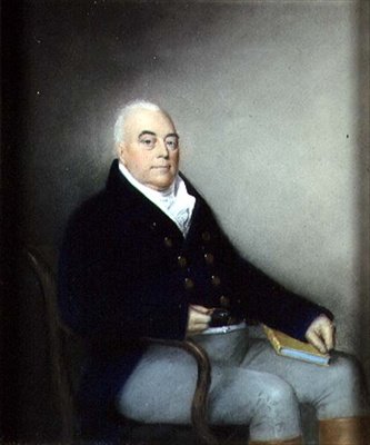 Muotokuva iäkkäästä istuvasta herrasmiehestä, n. 1795 (pastelli paperille) tekijältä James Sharples