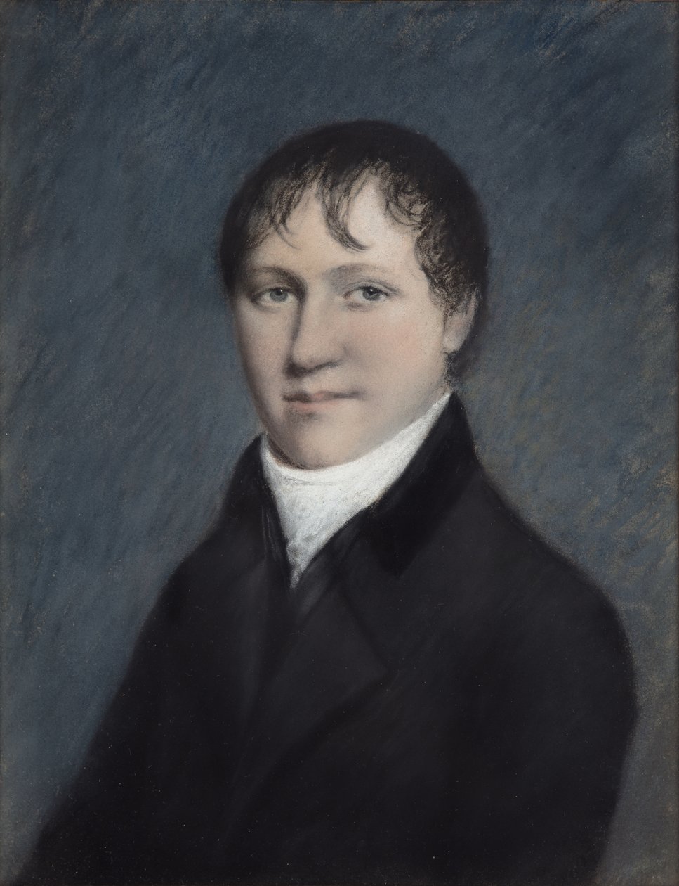 Sir Humphry Davy Bart, luultavasti 1804-09 (pastelli harmaalle paperille) tekijältä James Sharples