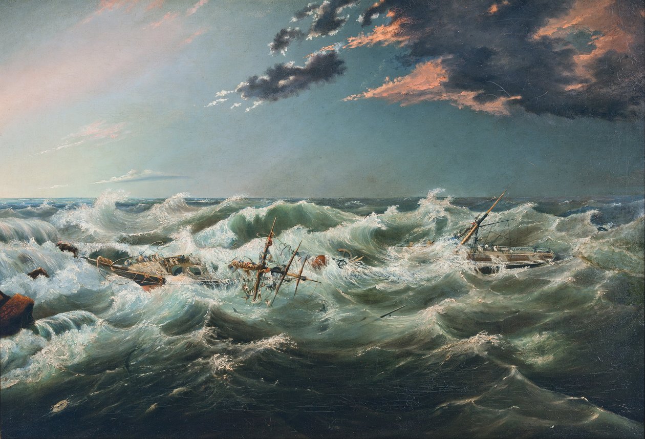 Admella haaksirikkoutui Cape Banksissa 6. elokuuta 1859. tekijältä James Shaw