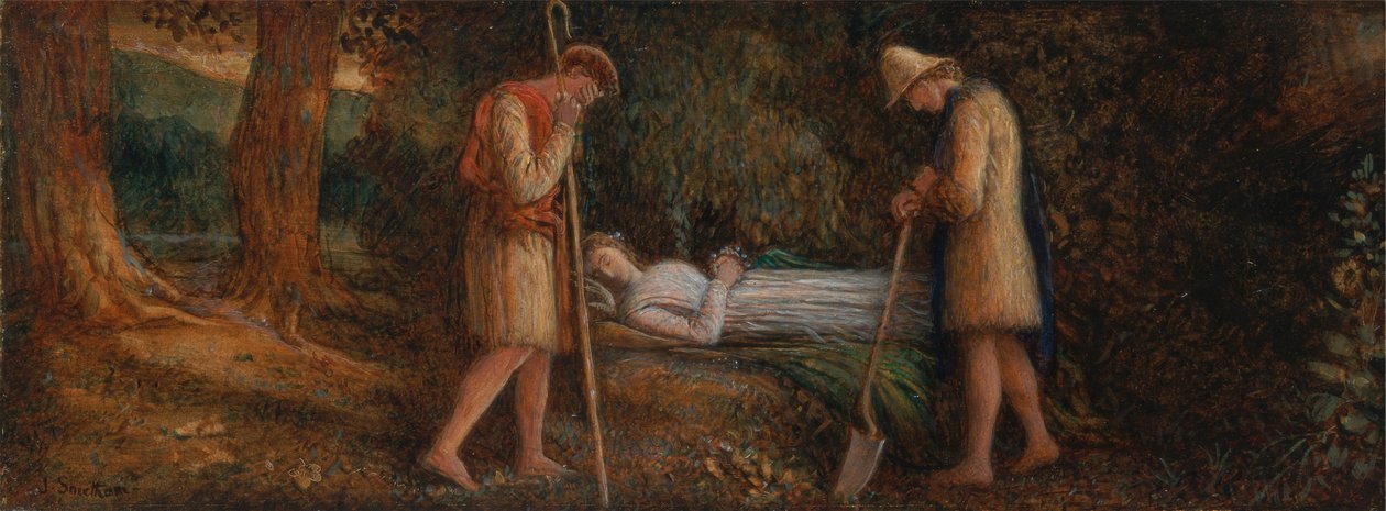 Imogen and the Shepherds, "Cymbeline", näytös IV, kohtaus II tekijältä James Smetham