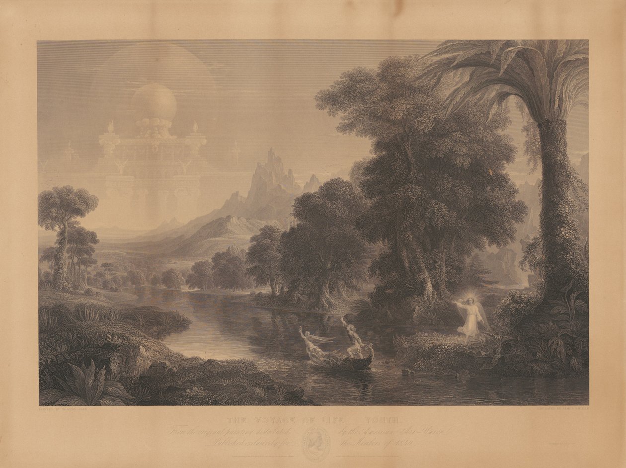 Elämän matka: Nuoruus tekijältä James Smillie, after Thomas Cole