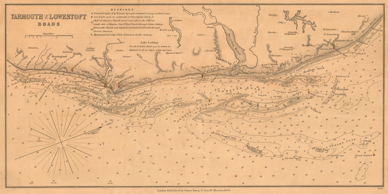 Englannin itärannikko: Yarmouth ja Lowestoft Roads tekijältä James & Son Imray