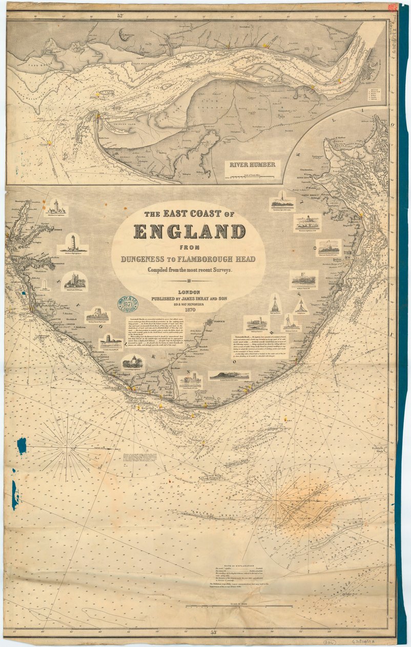 Englannin itärannikko Dungenessistä Flamborough Headiin tekijältä James & Son Imray