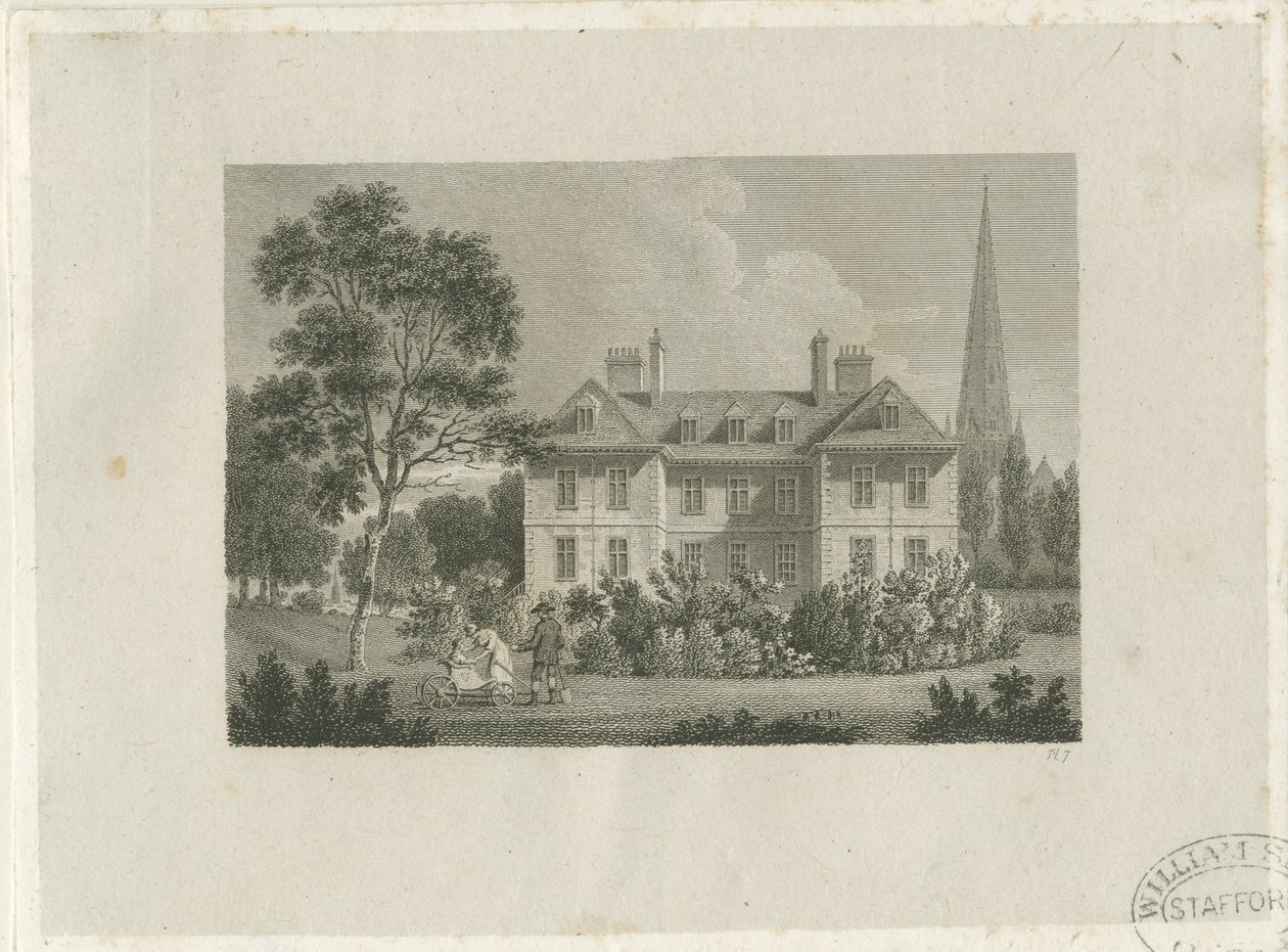 Lichfield - Piispan palatsi lähellä: kaiverrus, nd [c 1816] (painettu) tekijältä James Storer