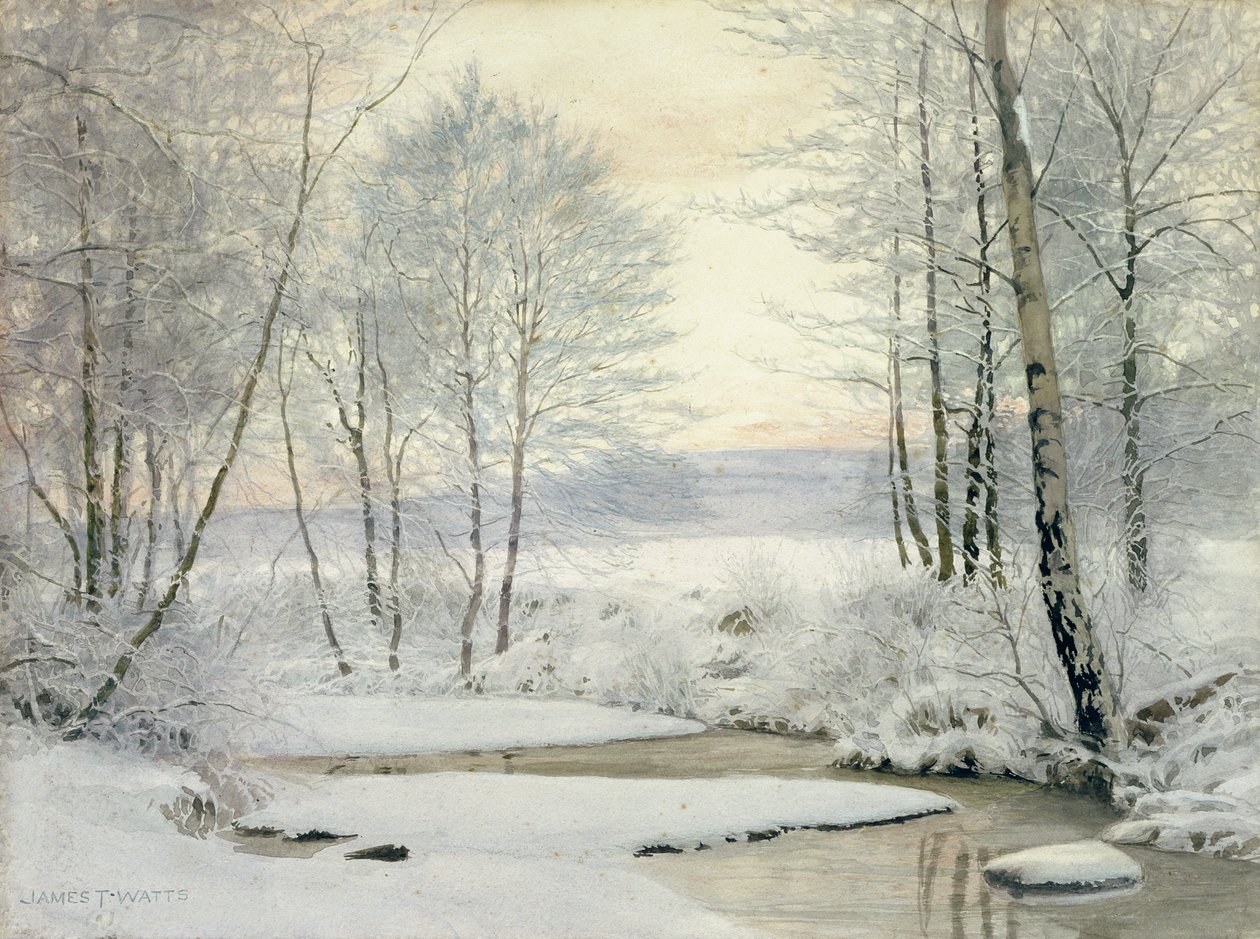 Winter Sunset (wc paperilla) tekijältä James Thomas Watts