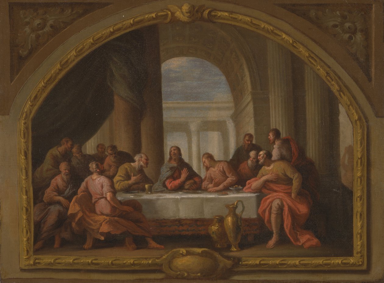 Luonnos "Viimeinen ehtoollinen", Pyhän Marian kirkko, Weymouth. tekijältä James Thornhill