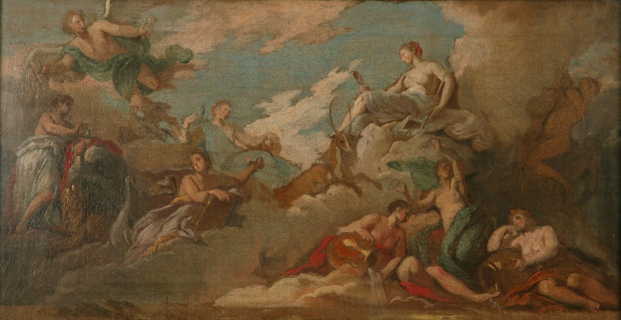 Time, Prudence and Vigilance, n. 1716 (öljy kankaalle) tekijältä James Thornhill