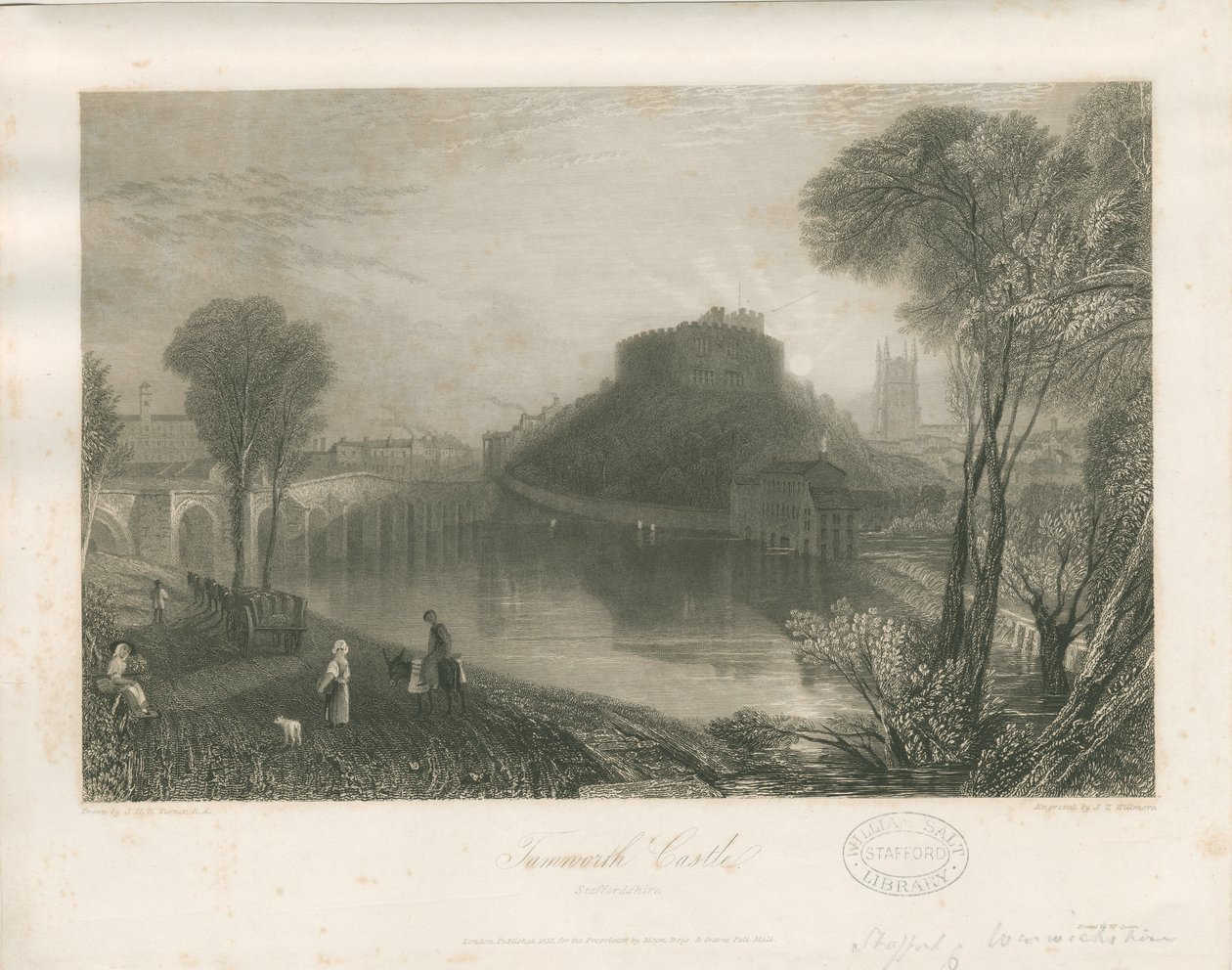 Tamworth Castle: teräskaiverrus, nd [c 1832] tekijältä James Tibbitts Willmore