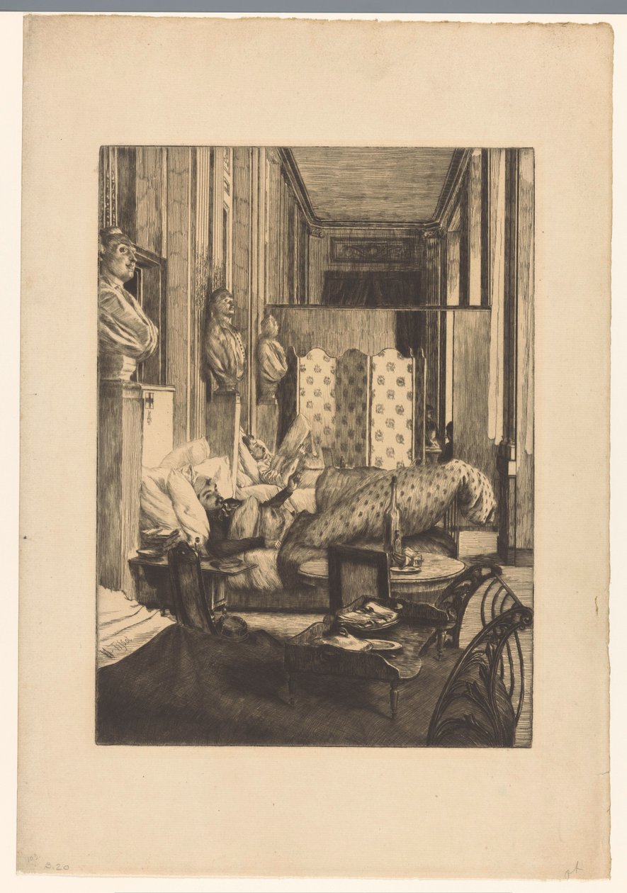 Comédie-Françaisen aula Pariisin piirityksen aikana vuosina 1870-1871 tekijältä James Tissot