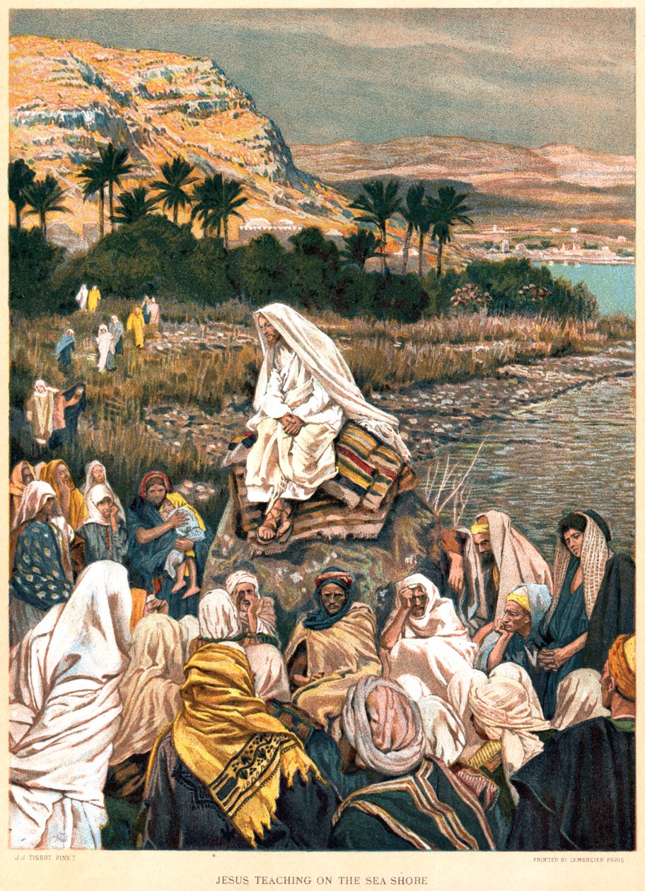 Jeesus opettaa meren rannalla, 1890 tekijältä James Tissot