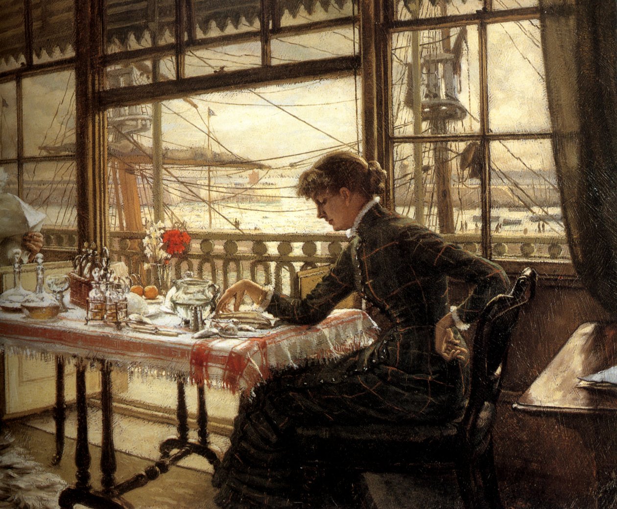 Huone satamanäköalalla tekijältä James Tissot