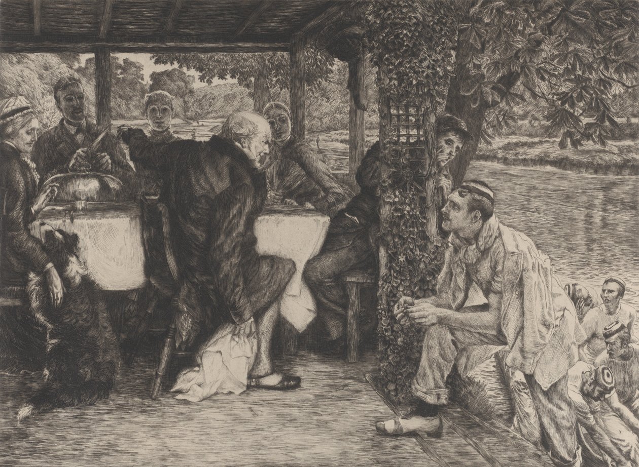 Vertaus tuhlaajapojasta, nro IV: Lihastettu vasikka, 1882. tekijältä James Tissot
