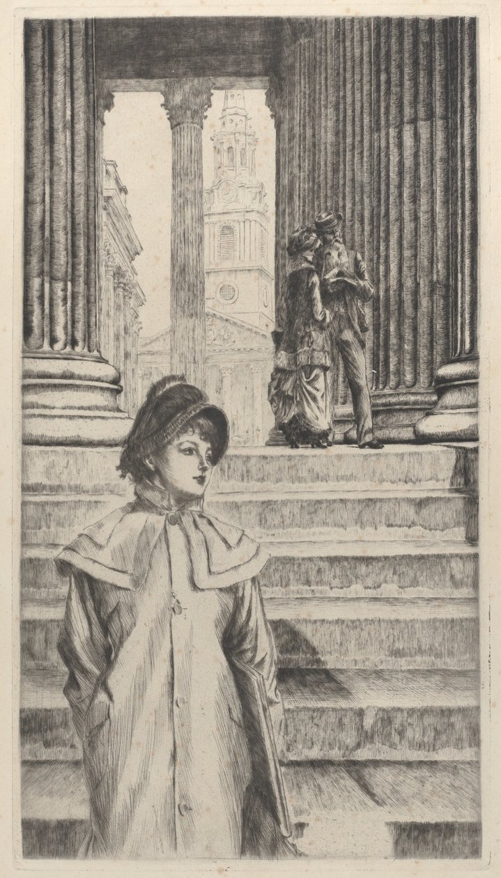 National Galleryn Portico, Lontoo, 1878. tekijältä James Tissot