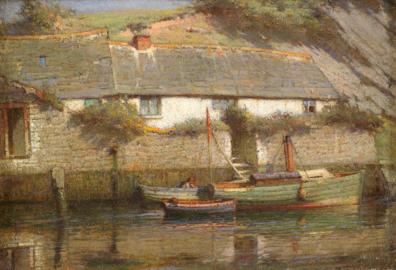 Riverside Cottage (öljy kankaalle) tekijältä James Valentine Jelley
