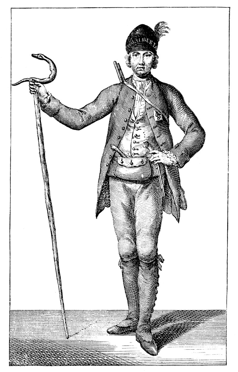 James Boswell, esq aseellisen korsikalaispäällikön mekossa, 1769. tekijältä James Wale
