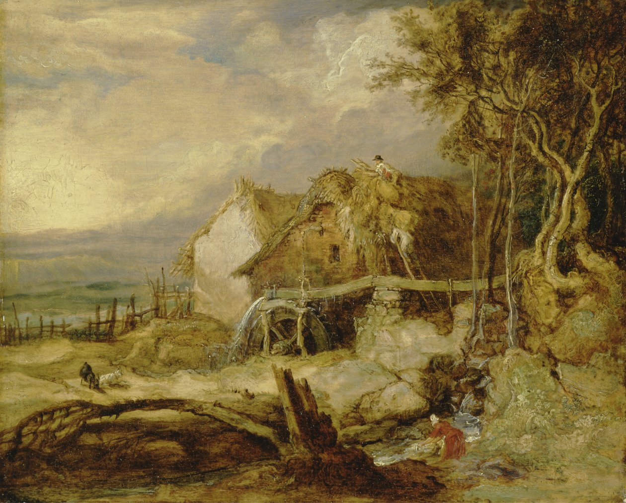 Overshot Mill, n. 1802-07 (öljy paneelissa) tekijältä James Ward