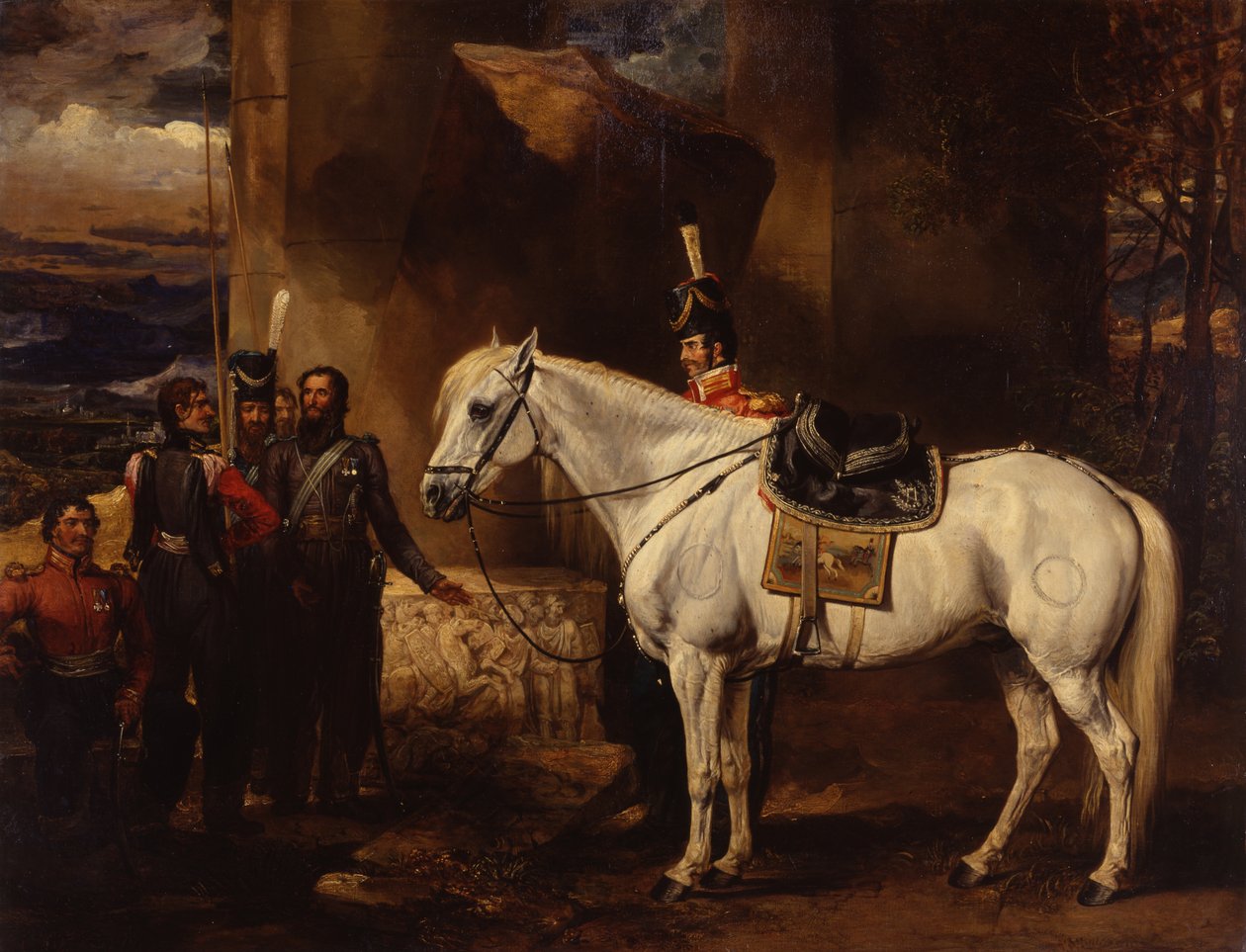 Kreivi Platoffin suosikkilaturi ja viisi hänen kasakkaa, n. 1815 (öljy kankaalle) tekijältä James Ward