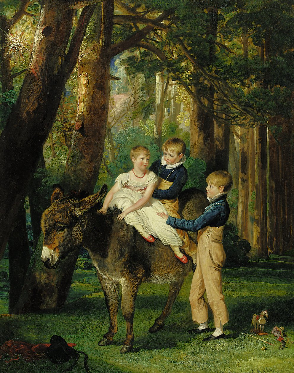 Ryhmämuotokuva Johnista, Theophilusista ja Frances Levettistä, 1811 tekijältä James Ward