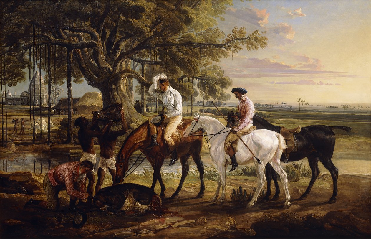 Sir Charles Blunt villisian kuolemassa, 1816 tekijältä James Ward