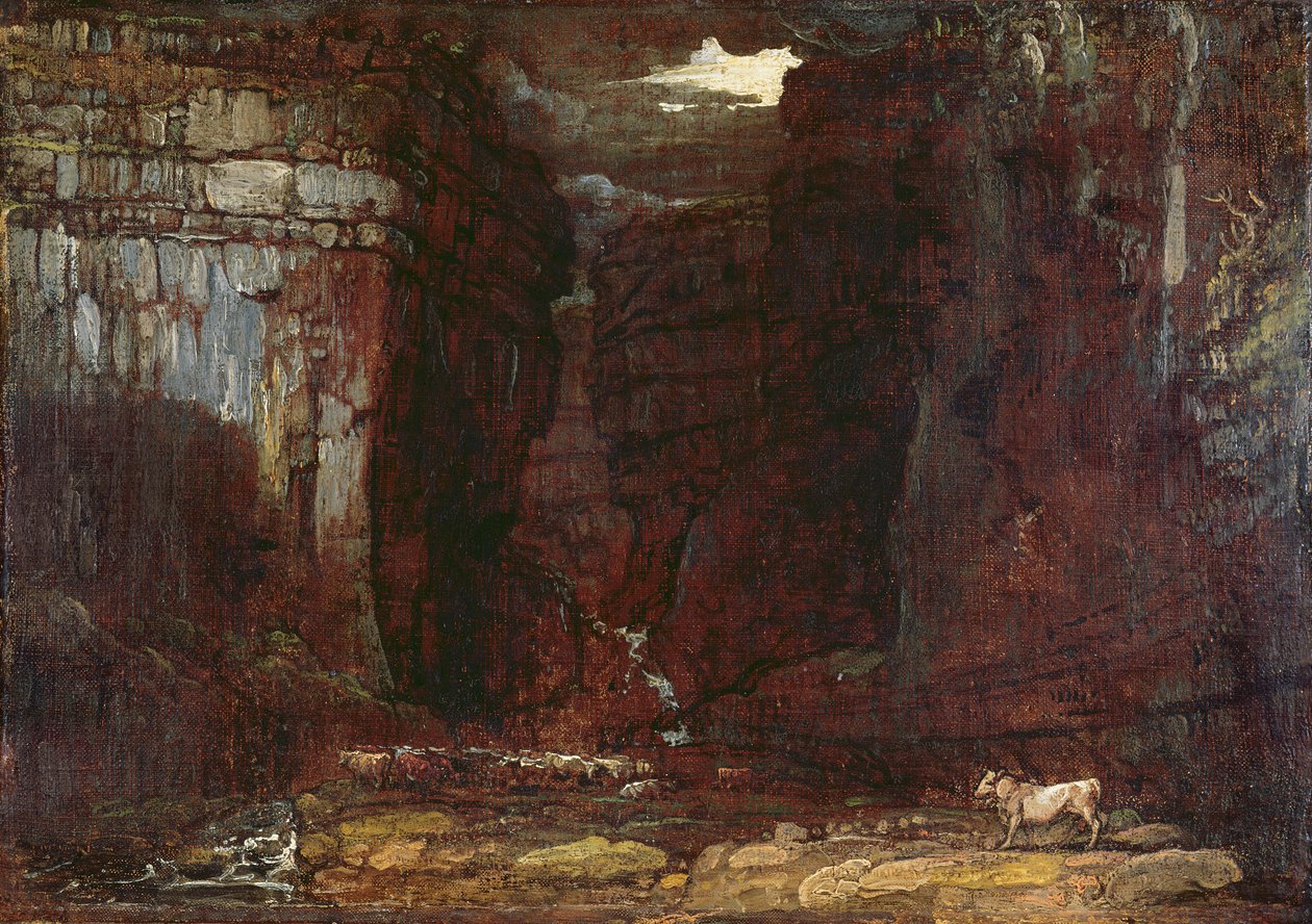 Study for "Gordale Scar", n. 1811-1813 (öljy kankaalle) tekijältä James Ward